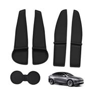 5 Stück Autotür-Seitentaschen-Aufbewahrungsbox und Getränkehalter für Tesla Model Y Juniper kompatibel mit 2026 Vorder- und Hintertürtasche für Modell Y Wacholder-Zubehör (TPE-Material, schwarz)