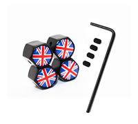 5 Teile/Satz Auto Styling Zink-Legierung diebstahlsicherung England Britische Nationalflagge Autoreifen Ventilkappen Rad Reifen Vorbau Luftkappe Luftdichte Abdeckungen (Schwarz # Rot Blau)
