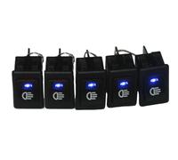 5 tlg 12V 35A Auto KFZ Nebelscheinwerfer Wippenschalter Schalter LED beleuchtet