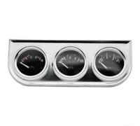 52 mm 3-in-1 Auto-Dreifach-Messgerät-Set für Öldruck, Wassertemperatur und Spannung, 12 V Automobil-Messgerät mit ABS-Gehäuse, Weiß für Zifferblatt (C)