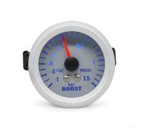 52 mm silbernes LED-Auto-Messgerät, Turbo-Boost, Vakuum-Messgerät, Öl-/Wassersensor, 12 V, Auto-Diagnosegerät für Fahrzeuginstrument, blau beleuchteter Druck für Motor (Turbo-Uhr-Bar)