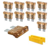 5A KFZ Sicherungen | 12V 24V 32V | 10 Stück | Stecksicherungen für Stromdieb & Sicherungshalter | 19mm Flachsicherungen für Auto, Boot, Motorrad, Wohnmobil & Roller | Ersatzsicherungen