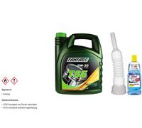 5L FANFARO TSE 5W-30 API SL/CF Motoröl inkl. Auslaufschlauch + Scheibenreiniger