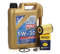 5L LIQUI MOLY 5W30 LONGLIFE III HENGST Ölfilter für VW GOLF 7 PASSAT 1.6/2.0 TDI