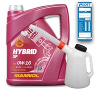 5L Mannol Hybrid Motoröl SP 0W-16 API SP (RC) ILSAC GF-6B + 1L Füllkanne