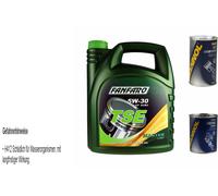 5L Motoröl FANFARO TSE 5W-30 Öl 1x MANNOL Leak-Stop ADDITIV+Motor Flush