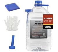 5L SPAR SET: Venton 5L Adblue + Microfasertuch + 2x Handschuhe + Trichter, 5 Liter Ad Blue [MADE IN GERMANY] Additiv für Diesel Motor, Harnstofflösung, 5 L Kanister, Dieseladditiv, Harnstoff