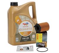 5L TOTAL QUARTZ 9000 ENERGY 5W-40 Motoröl + BOSCH Ölfilter für 1.4/1.5/1.6 D