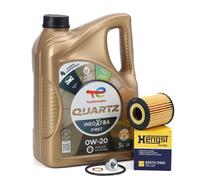 5L TOTAL QUARTZ INEO XTRA FIRST 0W-20 + HENGST Ölfilter für PSA OPEL 1.5 D