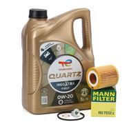 5L TOTAL QUARTZ INEO XTRA FIRST 0W-20 + MANN Ölfilter für PSA OPEL 1.5 D