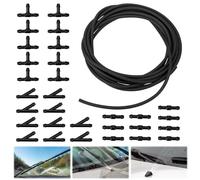 5m Scheibenwaschanlage Schlauch, Wischwasserschlauch Reparaturset, Automotive Schlauch Gummi Wischwasserschlauch, Universal Wischwasserschlauch Spritzwasserschlauch mit 30 Stücke Schlauchverbinder