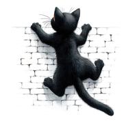 5X 18X18 Autoaufkleber Lustige schwarze Katze Aufkleber Wetterfester Vinyl