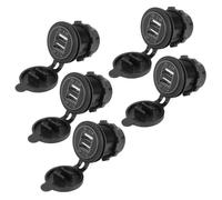 5X 5 V 4.2A Doppelter 2USB Ladegeraet Buchse Adapter Steckdose fuer 12 V 24 V Auto Motorrad (Blau)