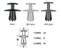 5x Abdeckung Radhaus Clips Befestigung Klips Spreizniet für Ford 8 mm schwarz