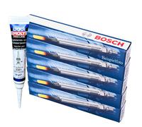 5x BOSCH Glühkerzen + LIQUI MOLY Fett für MAZDA 3 323 F VI S 5 6 626 V MPV II