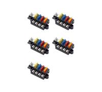 5X Flachsicherungskasten für Auto, Boot, Marine, 4-Wege, 12-32 V, 4-Kreis-Sicherungskasten mit Abdeckung