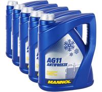 5x MANNOL Kühlerfrostschutz AG11, 5L