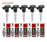 5x MAXGEAR Zündspule + CHAMPION Zündkerze für Audi A3 Sportback 8VA 8VF RS3