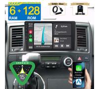 6+128G Android 15 Autoradio Carplay Navi DAB+ Kam Für VW T5 Multivan Transporter