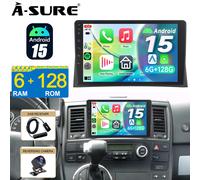 6+128G Android 15 Autoradio RDS SWC Navi DAB+ Kam Für VW T5 Multivan Transporter