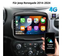 6+128G Carplay Android 14 Autoradio Für Jeep Renegade 2014-2024 GPS Navi SWC KAM