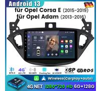 6+128GB Android 13 CarPlay 9" Autoradio GPS NAVI Für Opel Corsa E 2015-2019 Adam