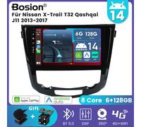 ★6+128GB★ Android 14 Autoradio Für Nissan Qashqai II J11 X-Trail T32 GPS Carplay