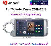 6+128GB Carplay Android 15 Autoradio GPS Navi BT DAB+ Für Toyota Yaris 2011-2018