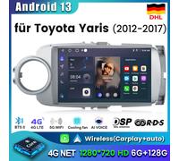 6+128GB Für Toyota Yaris 2011-2018 Carplay Android 13 Autoradio GPS NAVI BT DAB+