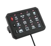 6-8-12 Gang Schalttafel mit App-Steuerung, Gang Schalttafel, Schalttafel mit einstellbarer Helligkeit und Lichtfarben für 12V-24V Autos, LKWs, Geländewagen, Boote (12-Gang Schalttafel)