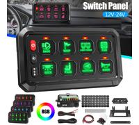 6/8/12Gang LED Auto Schalttafel Schalter Panel Kit 12V/24V Schalter box Ein/Aus