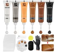 6 Farben Lederreparatur Creme Set Kunstleder Reparaturset mit Schwamm & Polie...