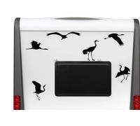 6 Kraniche Vögel je 15cm Hochwertiger Wohnmobil Aufkleber Camper Wohnwagen Womo Mobile