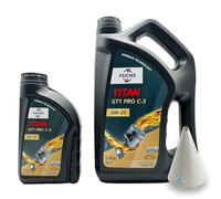 6 L Fuchs Titan GT1 Pro C-3 5W30 | passend für | VW 504 00 | VW507 00 | MB 229.51 | BMW LONGLIFE-04 | PORSCHE C30 | 6 Liter | Motoröl | mit Trichter |