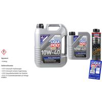 6 Liter Original Liqui Moly Set MoS2 Leichtlauf 10W-40 Öl-Schlamm-Spülung