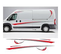 6 Stück/Lot Auto Aufkleber Grafiken Sport Vinyl Streifen Wohnmobil Van Aufkleber, Für Peugeot Boxer, Für Citroen Jumper, Für FIAT Ducato Zubehör