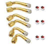 6 Stück Ventilverlängerung, Bolatus Ventil Verlängerung Kupfer Ventiladapter Winkel Ventilverlängerung Reifenventilverlängerung 45 90 135 Grad Winkelventil für Auto Motorrad Fahrrad Scooter