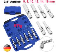 6-Tlg Glühkerzen-Schlüssel Gelenkeinsätze Kardangelenk Stecknuss KFZ Satz 3/8"