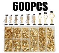 600 PCS Kfz Steckverbinder Set,Kabelösen Set für Auto Motorrad Sortiment Set