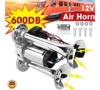 600DB Fanfare Hupe Druckluft Horn Nebelhorn Chrom mit Kompressor 12V PKW LKW Bus