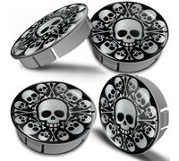 60mm / 55mm Universal Nabenkappen Felgendeckel Nabendeckel Totenkopf Schädel