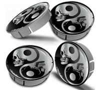60mm / 55mm Universal Nabenkappen Felgendeckel Nabendeckel Yin Yang Schädel
