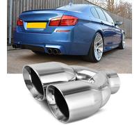 60MM Auspuffblende Endrohr Edelstahl Doppelrohr Chrom Für F10 F11 F12 F13