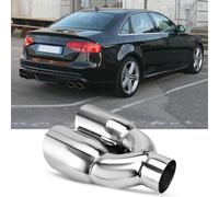 60MM Auspuffblende Endrohr Edelstahl Doppelrohr Für Audi A6 C7 4G A4 B8 A5 8T