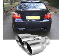 60MM Auspuffblende Endrohr Edelstahl Doppelrohr Für E60 E61 520 523 525 530