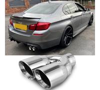 60MM Auspuffblende Endrohr Edelstahl Doppelrohr Für F10 F11 520 523 525 528 530