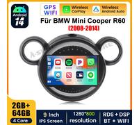 64G Android 14 Autoradio Carplay RDS GPS Navi für BMW Mini Cooper R60 Countryman