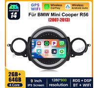 64GB Android 14 Autoradio Carplay GPS Navi Für BMW Mini Cooper R55 R56 2007-2013
