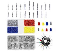 690 Stück Steckverbinder Pins Kit Kfz Stecker Kabelverbinder Kabelschuhe Elektrik Set Männliche und Weibliche Drahtdichtungen Entfernen Werkzeugsatz 1/1,5/2/2,8/3,5/4mm Für Motorräder Autos und Boote
