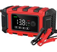 Husgw Ladegerät Autobatterie, 12V 6A KFZ Batterieladegerät Vollautomatisches Intelligentes Erhaltungsladegerät, LCD-Bildschirm Vollautomatisches Ladegerät für Auto, Motorrad, Rasenmäher oder Boot